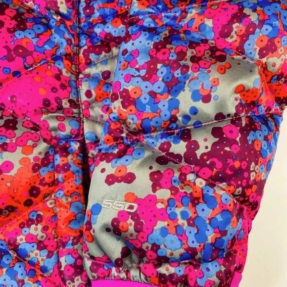 North Face 550 Goose Down Foral Puffer Big Girls Winter Coat Jacket Size XL /18 - Picture 12 of 14